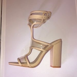 Clear nude heels